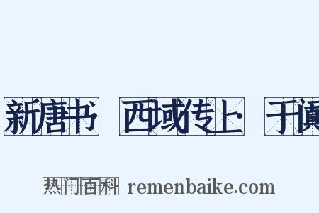 新唐书·西域传上·于阗是什么意思的图片